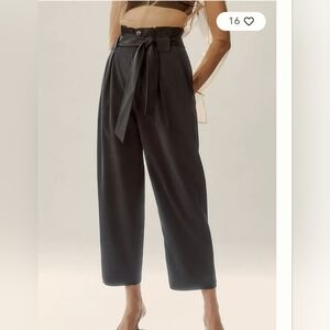 Scotch And Soda, High-Waisted Black Trousers with Belt NWOT